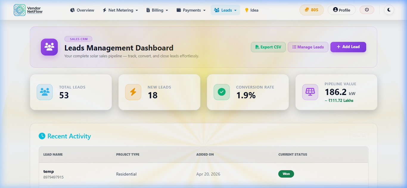 Leads CRM Dashboard