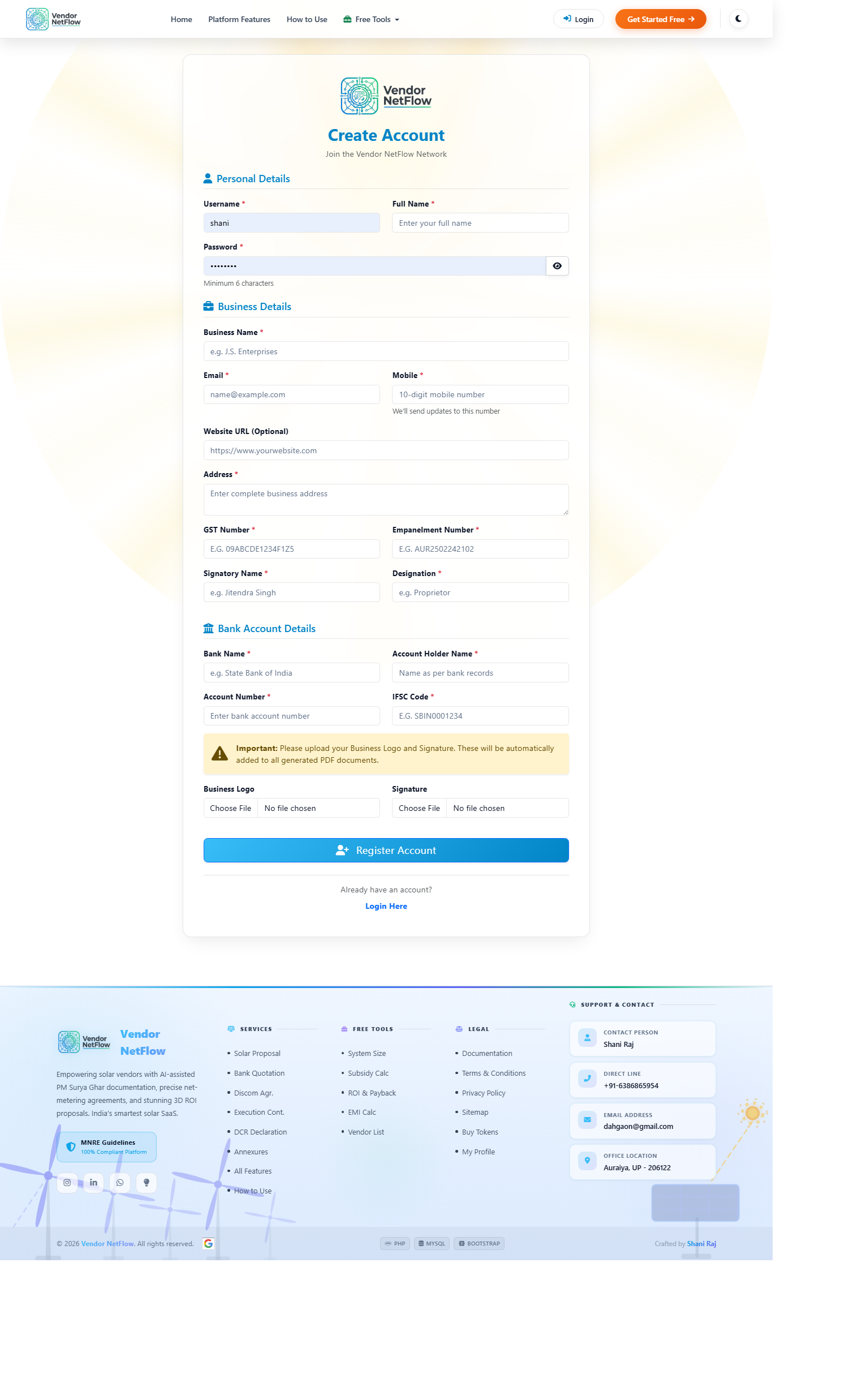 Registration Screen