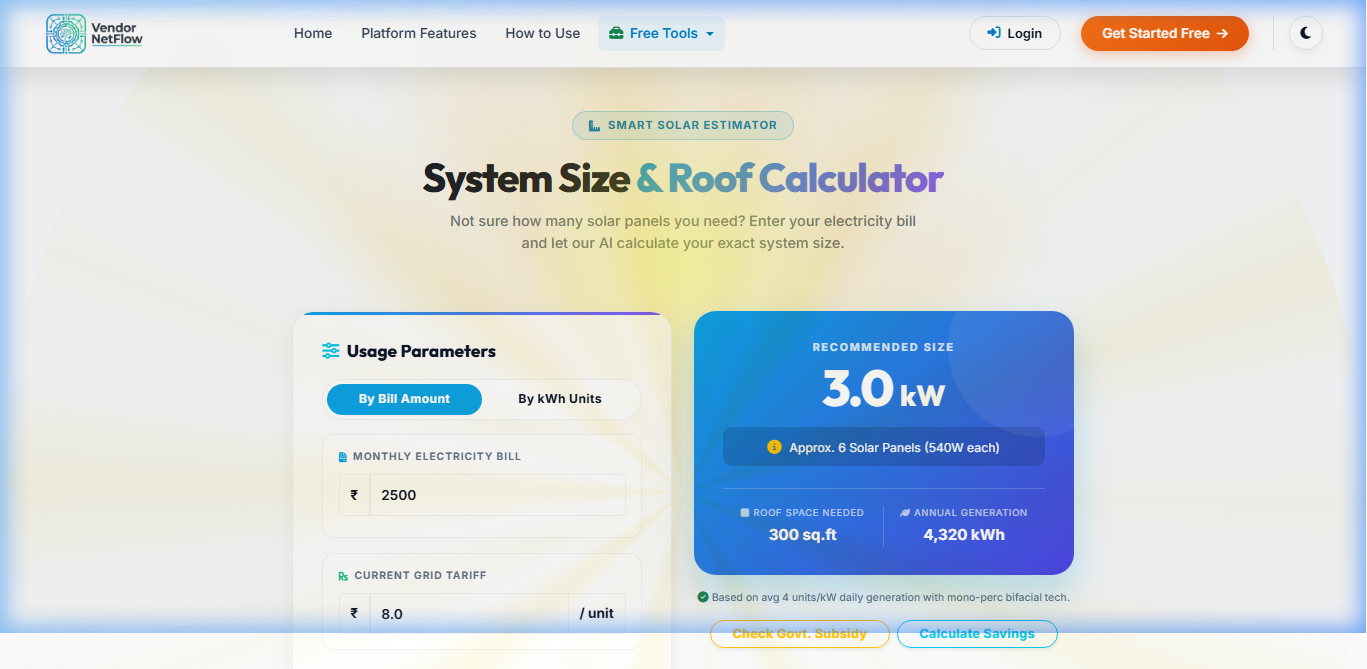 System Size Calc