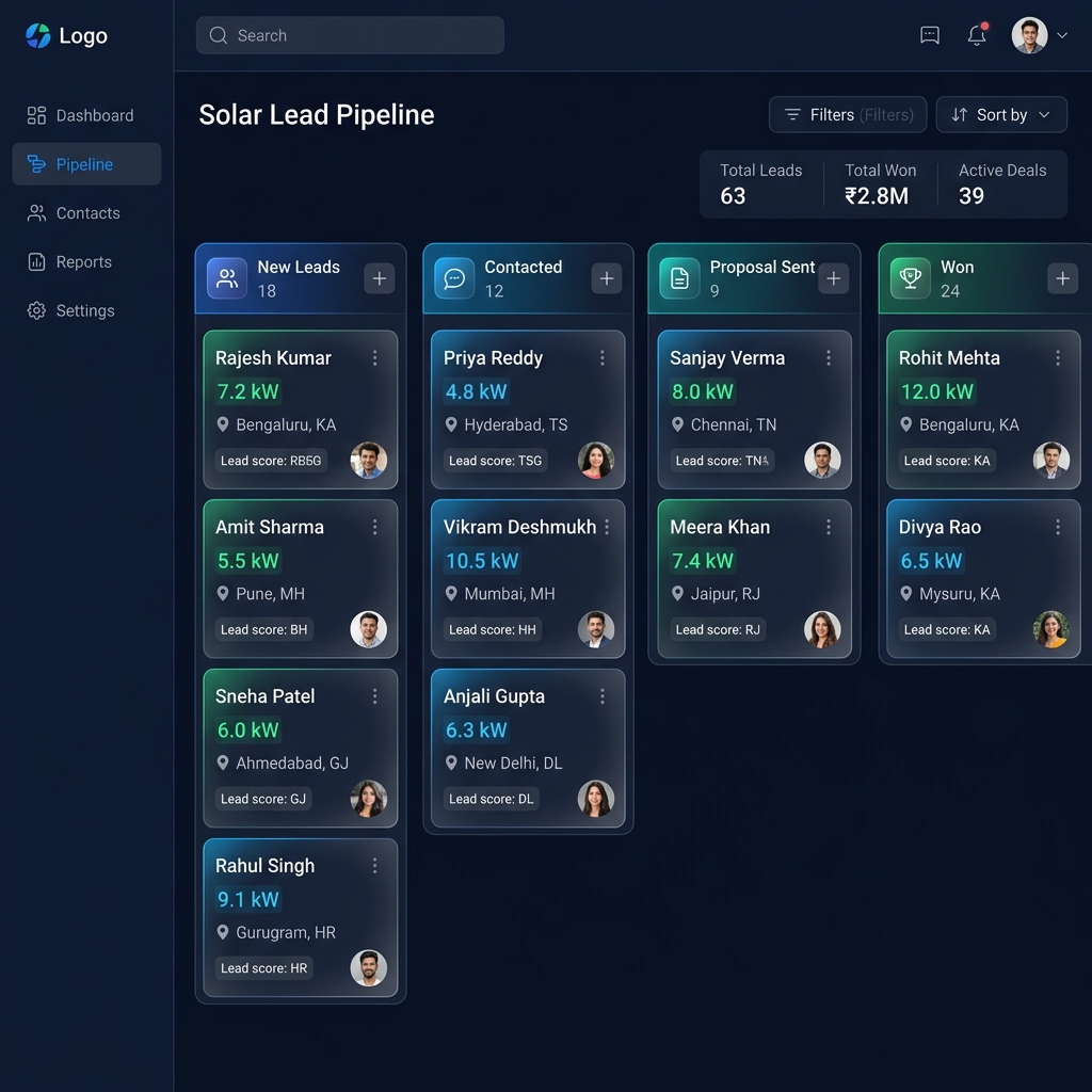 VendorFlow Leads CRM Dashboard