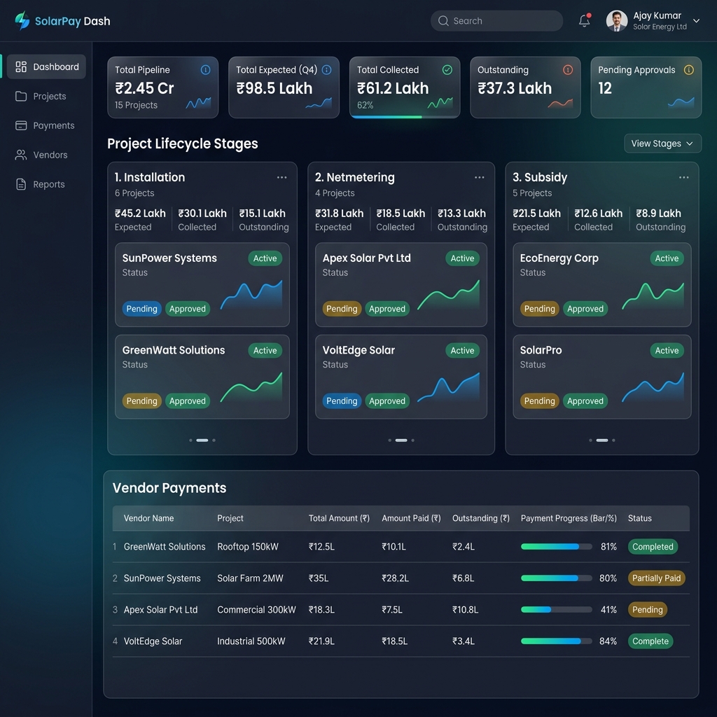 Vendor Payment Management Dashboard